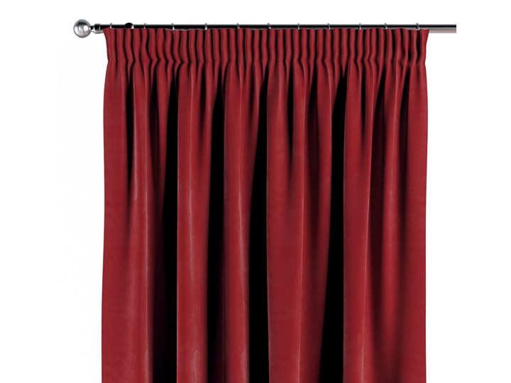 Zasłona na taśmie marszczącej 1 szt., intensywna czerwień, 1szt 130 × 260 cm, Velvet Poliester 130x260 cm Zasłona prześwitująca Kolor Bordowy