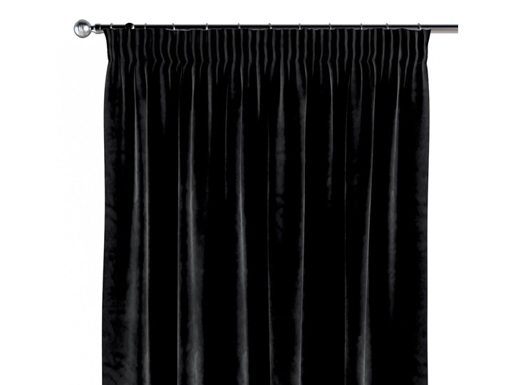 Zasłona na taśmie marszczącej 1 szt., głęboka czerń, 1szt 130 × 260 cm, Velvet Zasłona prześwitująca Poliester 130x260 cm Pomieszczenie Sypialnia Kolor Czarny