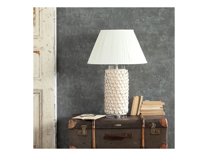 Lampa stołowa Sayaka ceramiczna 73cm, 73 cm Lampa z kloszem Kolor Biały