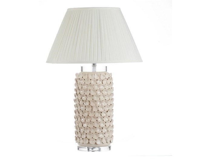 Lampa stołowa Sayaka ceramiczna 73cm, 73 cm Lampa z kloszem Kolor Biały Kategoria Lampy stołowe