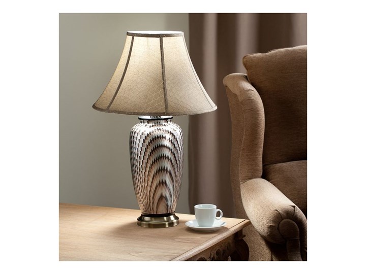 Lampa stołowa Maiko ceramiczna 71cm, 71 cm Kategoria Lampy stołowe Lampa z kloszem Kolor Srebrny
