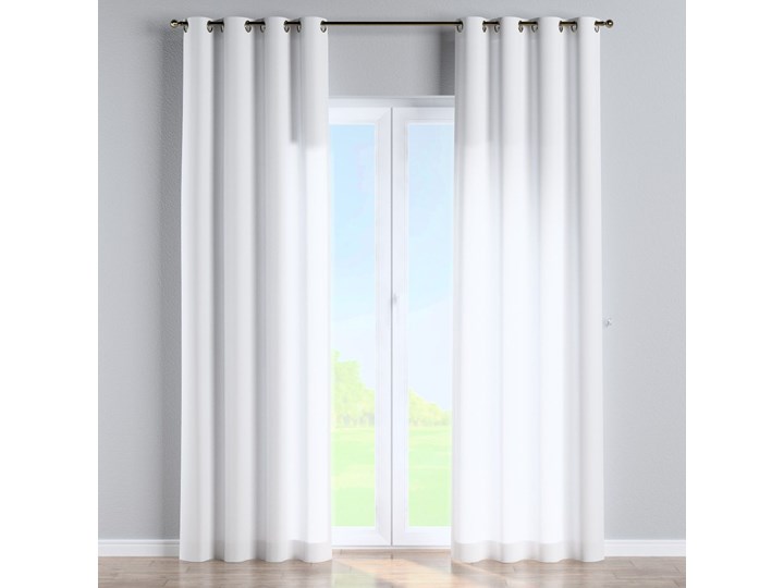 Zasłona na kółkach 1 szt., śmietankowa biel, 1szt 130 × 260 cm, Loneta Zasłona zaciemniająca Bawełna Pomieszczenie Salon Poliester 130x260 cm Wzór Gładkie