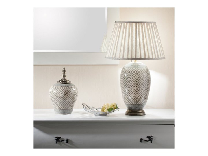 Waza ceramiczna Shiho z pokrywką 36cm, 36 cm Ceramika Metal Kategoria Wazony Kolor Szary