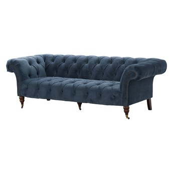 Sofa Chesterfield Glamour Velvet Midnight 3-os., 230 × 94 × 75 cm