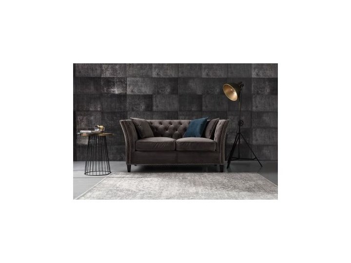 Sofa Chesterfield Modern Velvet Dark Grey 3-os., 225 × 87 × 82 cm