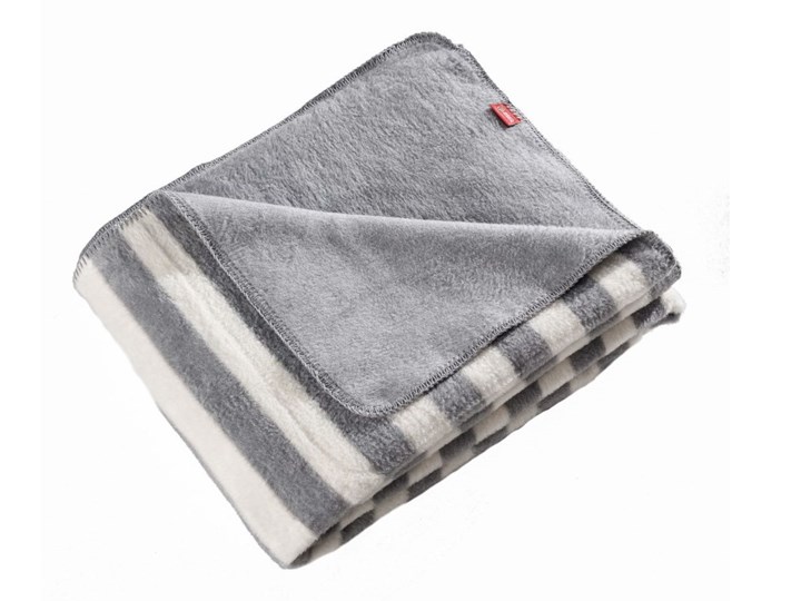 Koc Cosy Home 150x200cm Gray Stripes, 150 × 200 cm Akryl Wzór Jednolity Bawełna 150x200 cm Kolor Szary