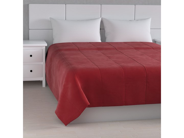 Narzuta pikowana w pasy Velvet 260 x 240 cm, intensywna czerwień, szer.260 × dł.240 cm, Velvet Poliester 240x260 cm Bawełna Kolor Czerwony