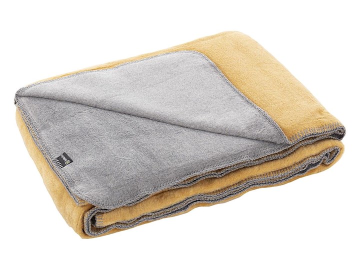 Koc Cotton Cloud 150x200cm Mustard&Grey, 150 x 200 cm Akryl Bawełna 150x200 cm Kategoria Koce i pledy