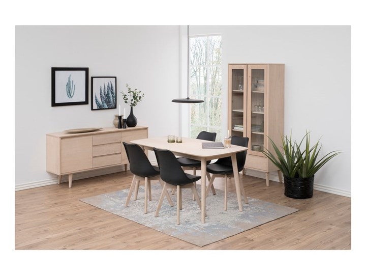 Stół z konstrukcją z drewna dębowego Actona Nagano, 150x80 cm Długość 150 cm Drewno Styl Skandynawski