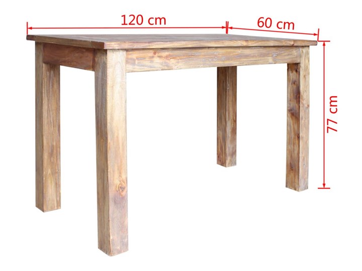 Jasnobrązowy stolik kawowy vintage – Afilia 3X Kształt blatu Prostokątny Długość 120 cm Drewno Długość 60 cm Szerokość 60 cm Wysokość 77 cm Kategoria Stoły kuchenne