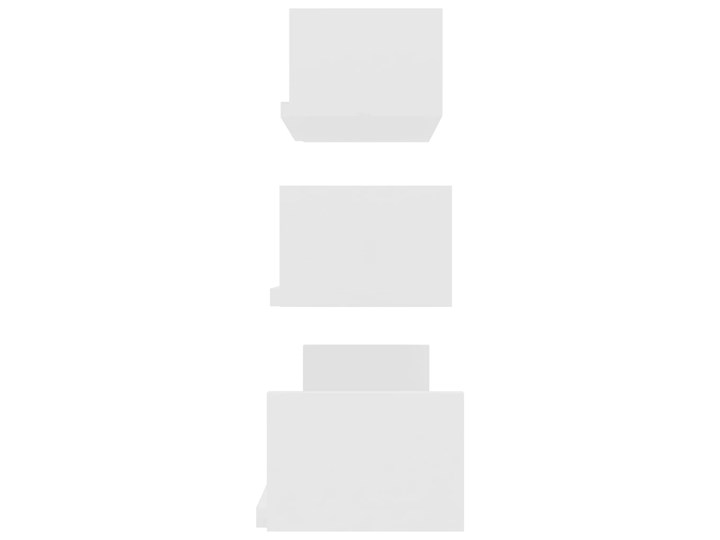 Zestaw białych półek ściennych z połyskiem - Baffic 3X Kategoria Półki