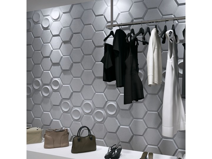 97,5x65x3,5 cm VT - PB01 (B8 antracyt) HEKSAGON - panel dekor 3D beton architektoniczny Kategoria Panele 3D Kolor Szary