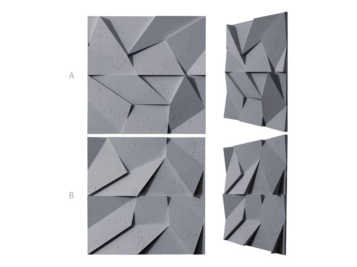 60x60x3,8 cm VT - PB06 (B8 antracyt) ORIGAMI - panel dekor 3D beton architektoniczny Kategoria Panele 3D Kolor Szary
