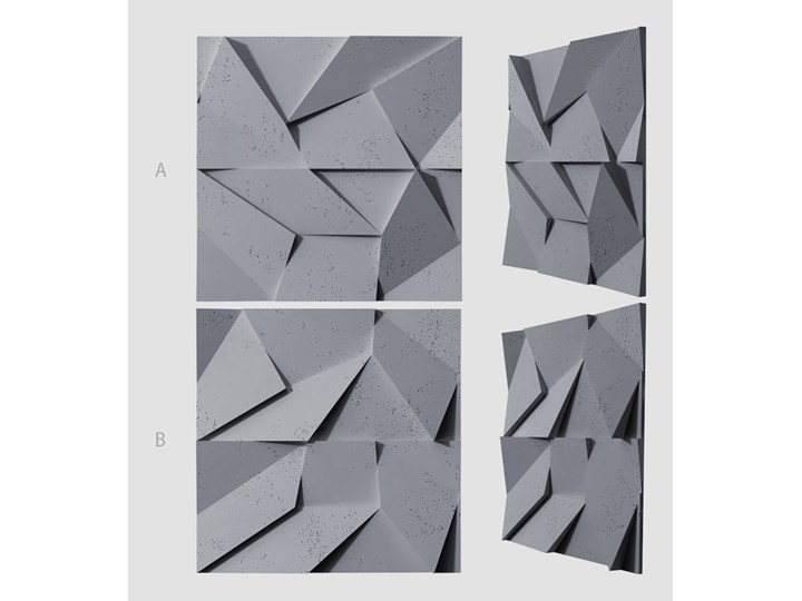 60x60x3,8 cm VT - PB06 (B8 antracyt) ORIGAMI - panel dekor 3D beton architektoniczny Kategoria Panele 3D Kolor Szary