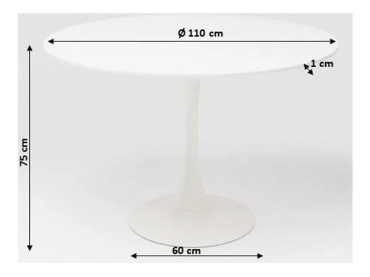 Stół Schickeria Ø110 cm biały Stal Płyta MDF Kategoria Stoły kuchenne