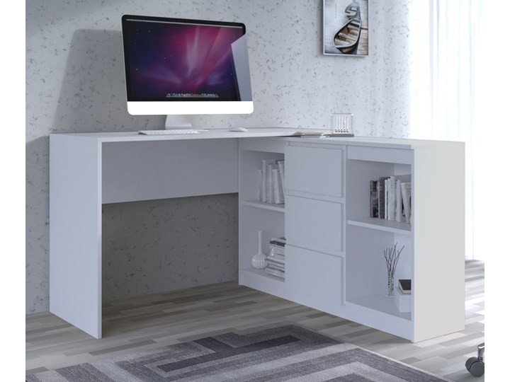 SELSEY Biurko Tassin z komodą Climiconia Płyta MDF Kategoria Biurka Szerokość 120 cm Biurko narożne Głębokość 50 cm Kolor Biały