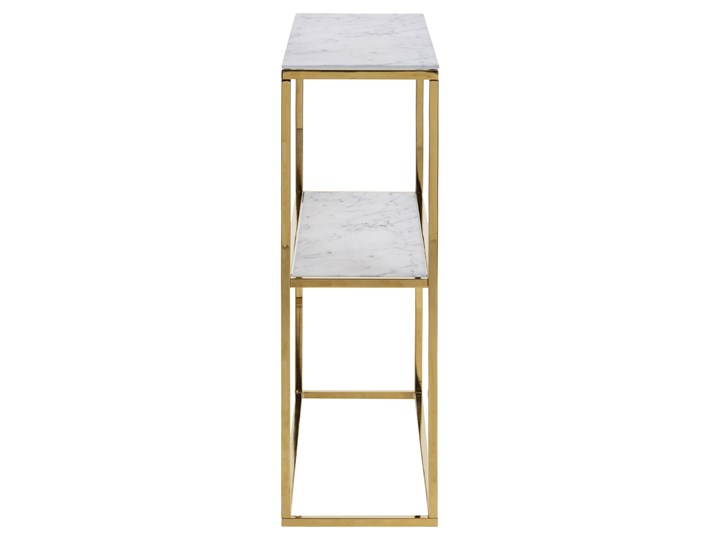 Konsola Estelle 80x81 cm biała Szkło Metal Kolor Biały Głębokość 80 cm Szerokość 80 cm Kategoria Konsole