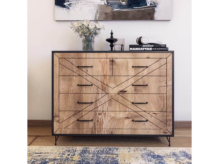 SELSEY Komoda Halavin 80 cm Głębokość 40 cm Styl Nowoczesny Wysokość 100 cm Płyta MDF Drewno Kategoria Komody