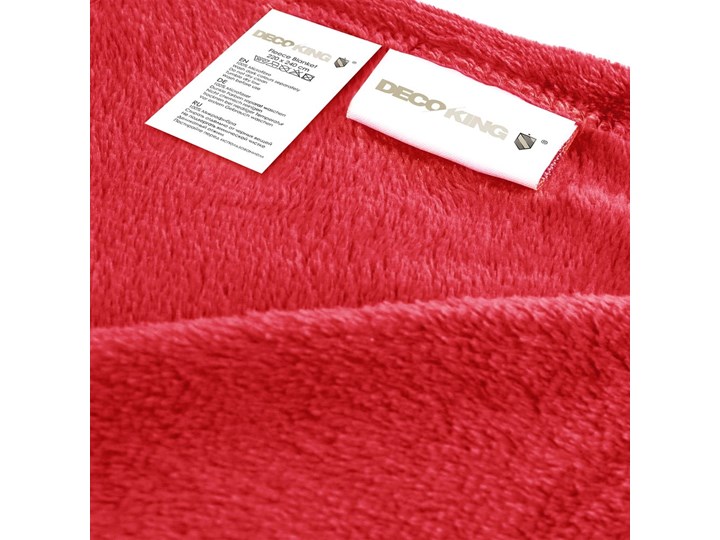 Czerwony koc z mikrowłókna Decoking Mic, 160x210 cm Mikrofibra Pomieszczenie Salon