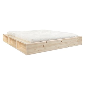 Łóżko dwuosobowe z litego drewna ze schowkiem Karup Design Ziggy, 180x200 cm