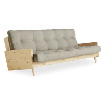 Sofa rozkładana z lnianym obiciem Karup Design Indie Natural/Linen