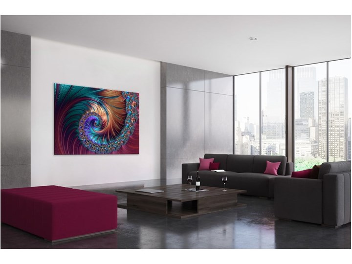 Obraz Styler Glas Fractal Gold, 80x120 cm Pomieszczenie Salon Pomieszczenie Przedpokój