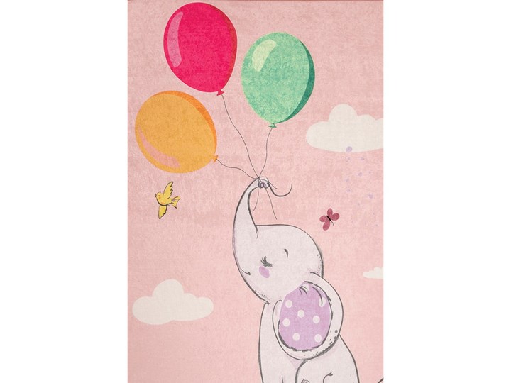 Różowy antypoślizgowy dywan dziecięcy Chilai Balloons, 140x190 cm Prostokątny Dywany Poliester Pomieszczenie Pokój przedszkolaka