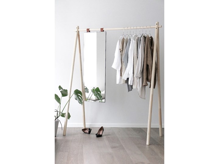Wieszak z drewna sosnowego z lustrem Karup Design Hongi Natural Prostokątne Lustro bez ramy Stojące Kategoria Lustra