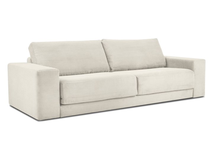 Beżowa sztruksowa sofa rozkładana Milo Casa Donatella Pomieszczenie Salon