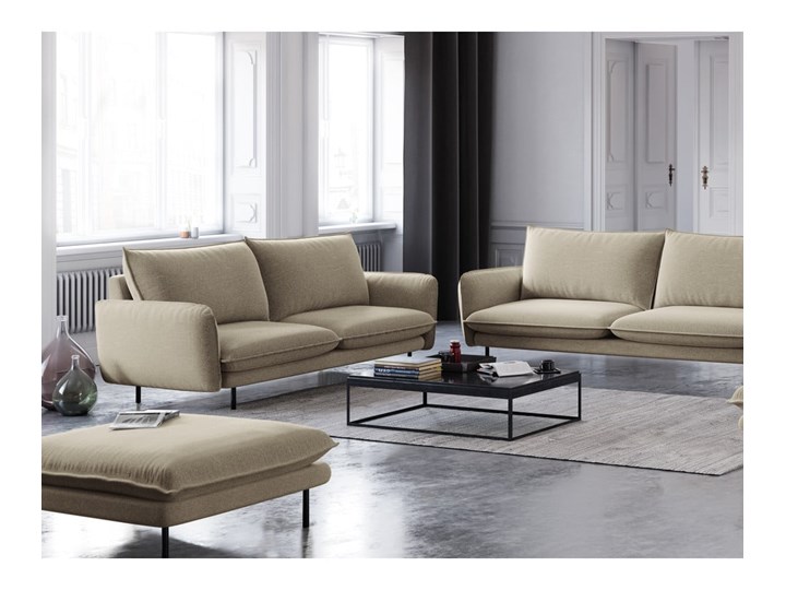 Beżowa sofa Cosmopolitan Design Vienna, 160 cm Głębokość 92 cm Wielkość Dwuosobowa Stała konstrukcja Pomieszczenie Salon
