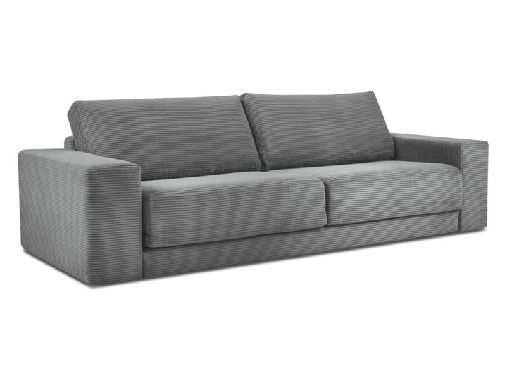 Szara sztruksowa sofa rozkładana Milo Casa Donatella Kolor Szary Nóżki Bez nóżek