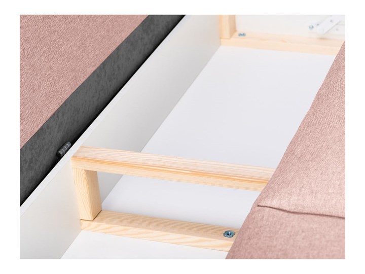 Różowa rozkładana sofa ze schowkiem Mazzini Sofas Ancolie, 215 cm Wielkość Trzyosobowa Kategoria Sofy i kanapy