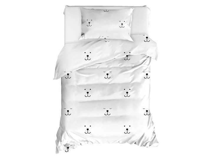 Pościel jednoosobowa z bawełny ranforce Mijolnir Eles White, 140x200 cm Komplet pościeli Bawełna Wzór Zwierzęta Kolor Biały