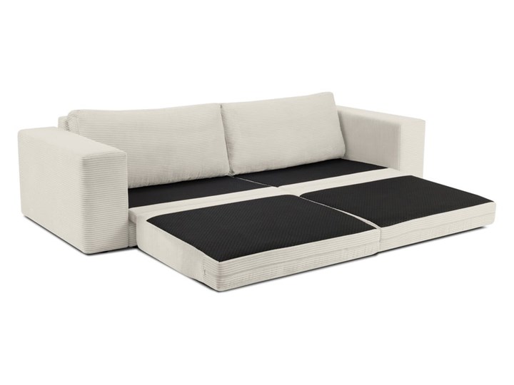 Beżowa sztruksowa sofa rozkładana Milo Casa Donatella Wielkość Trzyosobowa Pomieszczenie Salon