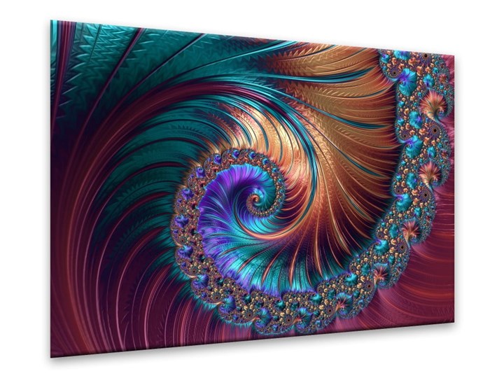 Obraz Styler Glas Fractal Gold, 80x120 cm Kategoria Obrazy Pomieszczenie Salon