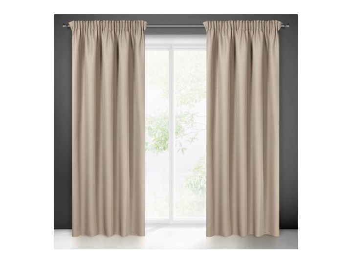 Prosta Zasłona Style 140x270cm - Cappuccino - Taśma Poliester 140x270 cm Wzór Nadruk