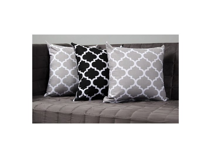 Zestaw 3 poszewek bawełnianych Maroko szare+czarne 40x40 40x60 cm 50x50 cm Kwadratowe 40x40 cm 50x70 cm 50x60 cm 45x45 cm Poszewka dekoracyjna Bawełna Kolor Czarny