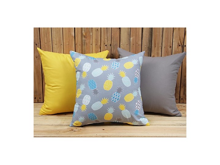 Zestaw 3 poszewek bawełnianych Ananasy + żółty + szary 40x40 Pomieszczenie Pokój przedszkolaka 45x45 cm 50x60 cm Poszewka dekoracyjna 40x40 cm Bawełna 40x60 cm 50x70 cm Kwadratowe 50x50 cm Kategoria Poduszki i poszewki dekoracyjne