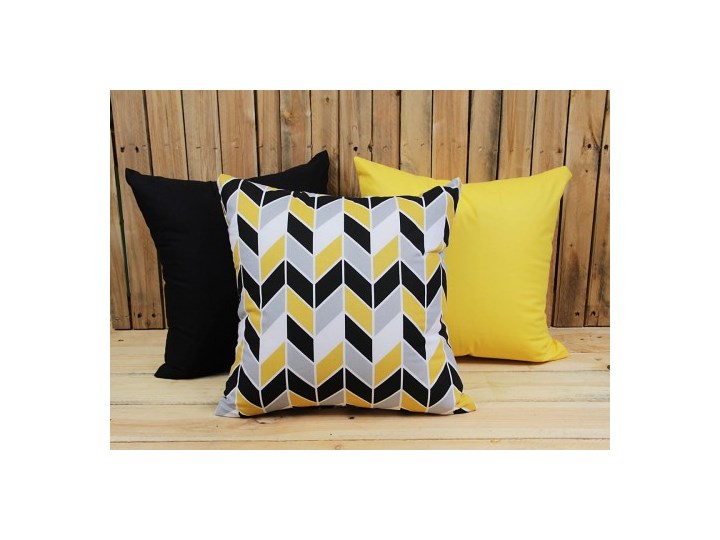 Zestaw 3 poszewek bawełnianych Geometric Yellow + żółty + czarny 40x40 cm 60x60 cm Poszewka dekoracyjna Bawełna Kwadratowe Wzór Geometryczny Pomieszczenie Pokój nastolatka