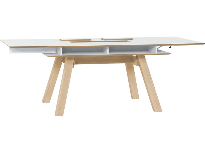 Stół rozkładany Kolor Biały Długość 139 cm Płyta MDF Drewno Wysokość 76 cm Rozkładanie Rozkładane
