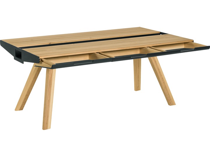 Stół z szufladami Szerokość 100 cm Metal Drewno Długość 180 cm  Wysokość 75 cm Kształt blatu Prostokątny