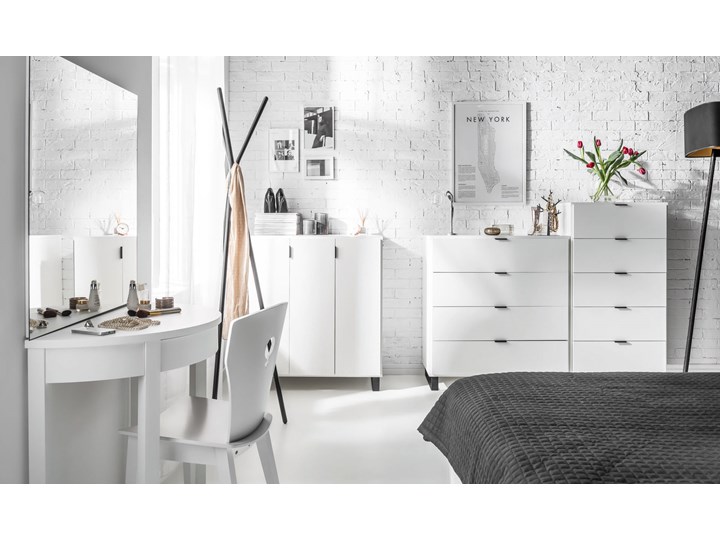 Komoda z drzwiami Głębokość 45 cm Wysokość 91 cm Drewno Szerokość 90 cm Płyta MDF Pomieszczenie Sypialnia Z szafkami Kolor Szary