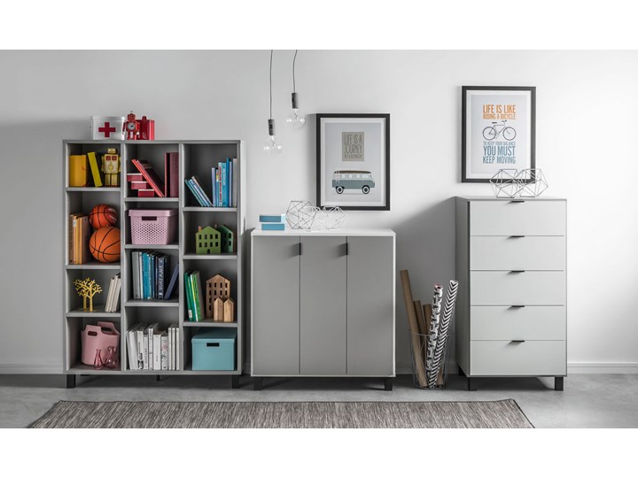 Komoda z drzwiami Styl Nowoczesny Drewno Wysokość 91 cm Głębokość 45 cm Z szafkami Płyta MDF Szerokość 90 cm Pomieszczenie Sypialnia