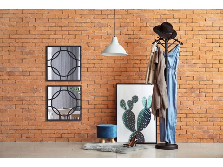 Lustro kwadratowe 45cm Tiffany czarne Lustro z ramą Styl Industrialny Kategoria Lustra