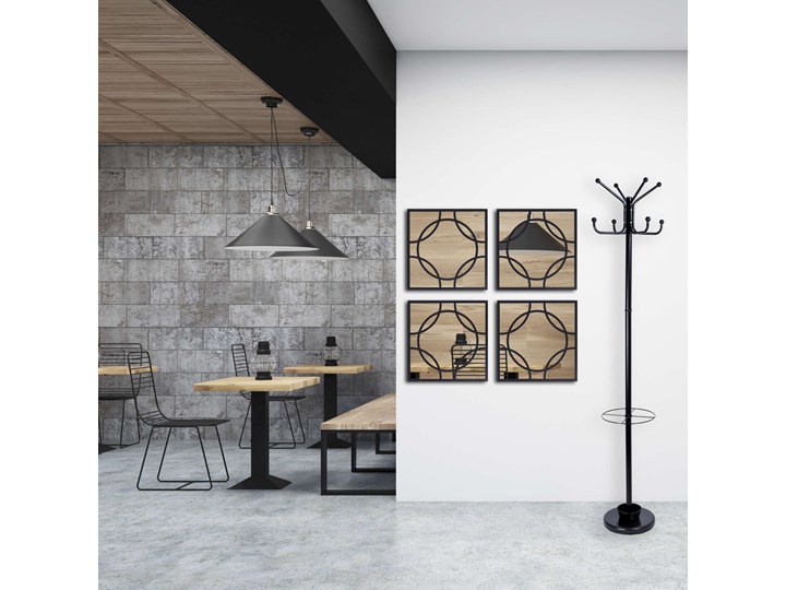 Lustro kwadratowe 45cm Tiffany czarne Kolor Czarny Lustro z ramą Styl Industrialny
