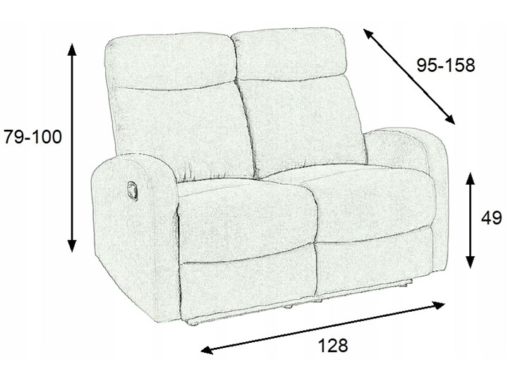 Sofa Rozkładana OSLO 2S Wypoczynkowa Popiel HALMAR Głębokość 95 cm Szerokość 128 cm Pomieszczenie Salon