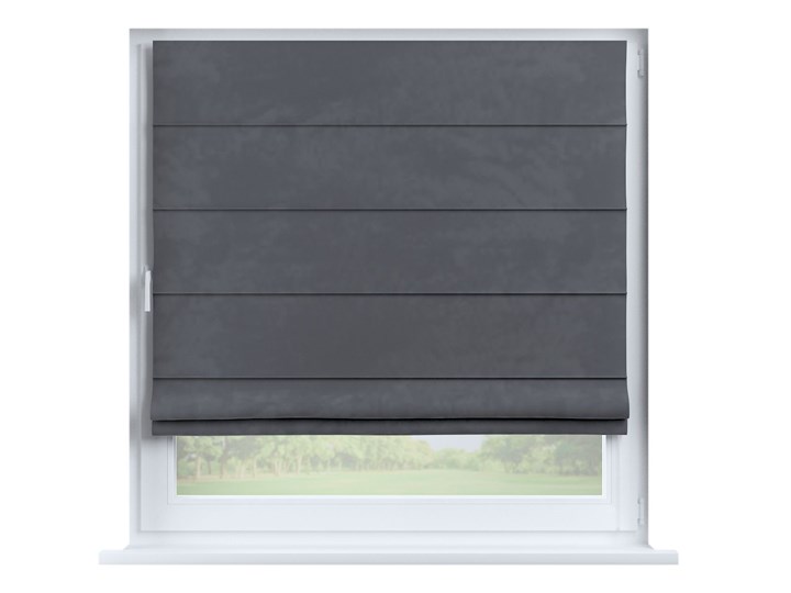 Roleta rzymska Capri, grafitowy szary, szer.80 × dł.170 cm, Velvet Pomieszczenie Biuro i pracownia