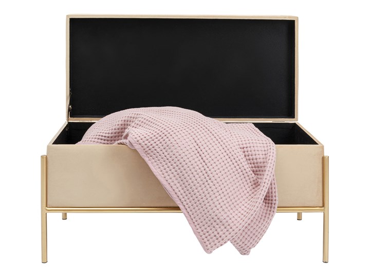 Ławka ze schowkiem Buttons Storage 80x43 cm beżowa Kolor Beżowy