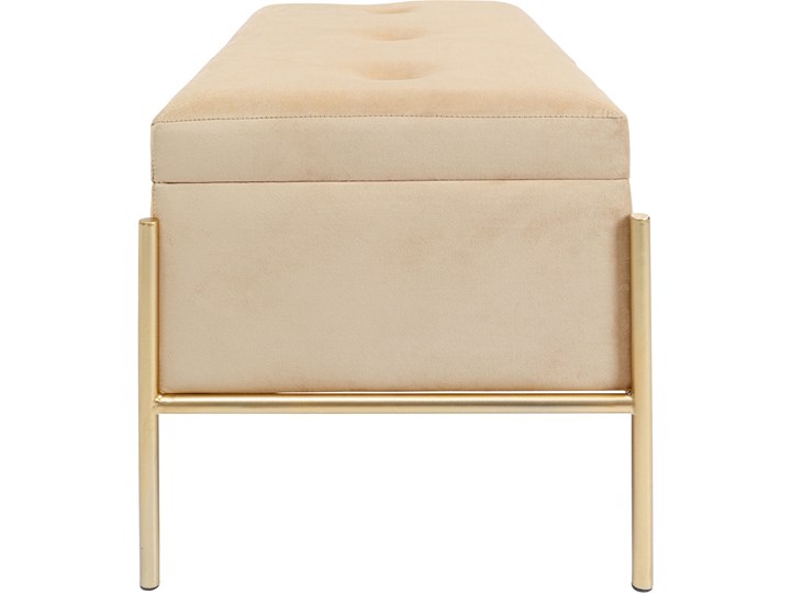 Ławka ze schowkiem Buttons Storage 80x43 cm beżowa Kategoria Ławki do salonu Pomieszczenie Salon