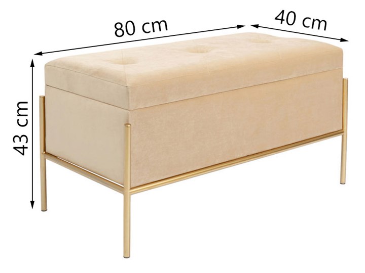 Ławka ze schowkiem Buttons Storage 80x43 cm beżowa Kolor Beżowy